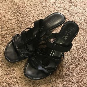 Italian Shoemakers Size 10 Black Wedge Sandals